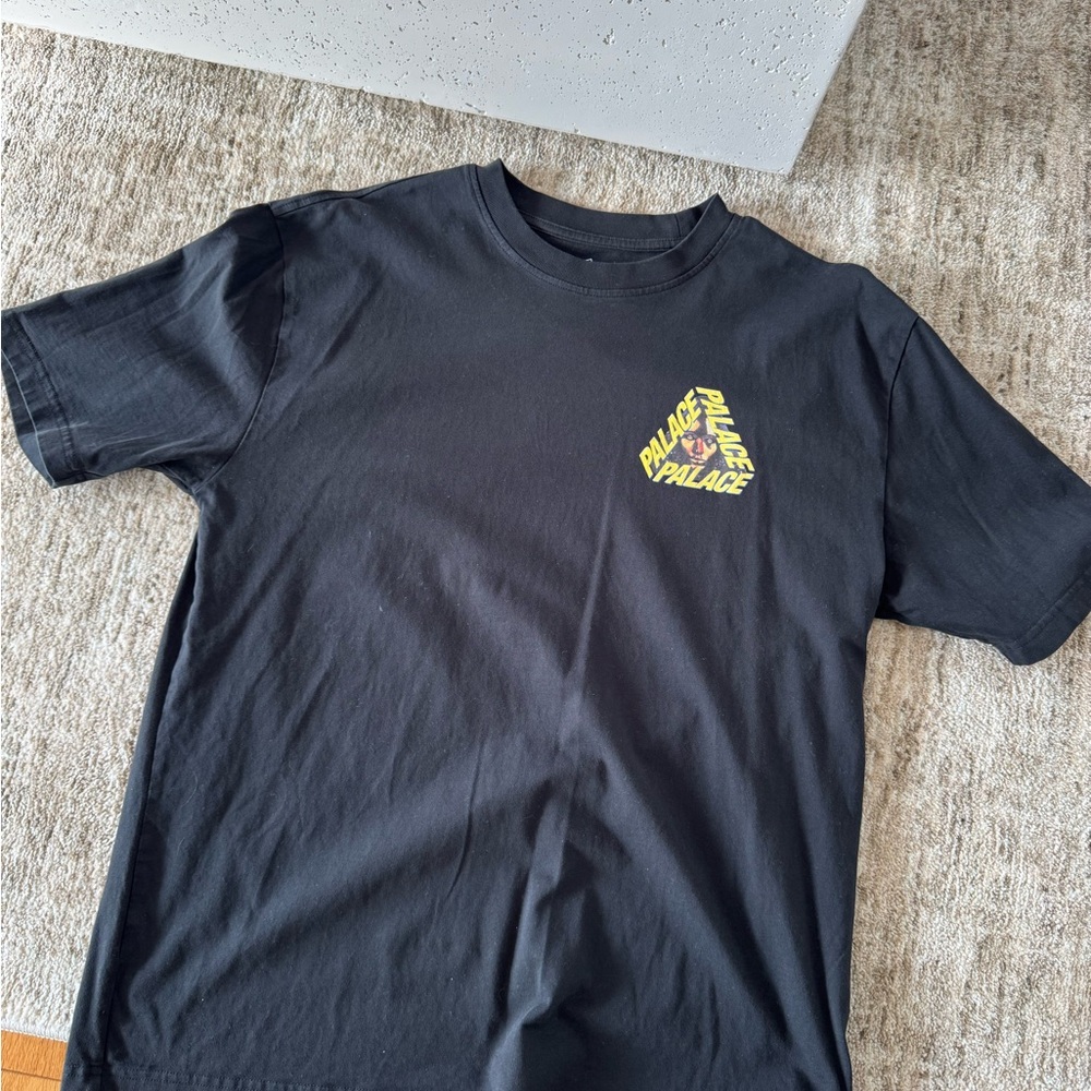 PALACE Black Tee with Yellow Triangle Logo